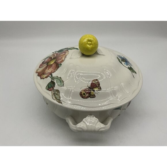 Villeroy & Boch Bouquet Covered Serving Bowl Vintage Serve Ware Bakeware 8 Inch - Picture 9 of 16